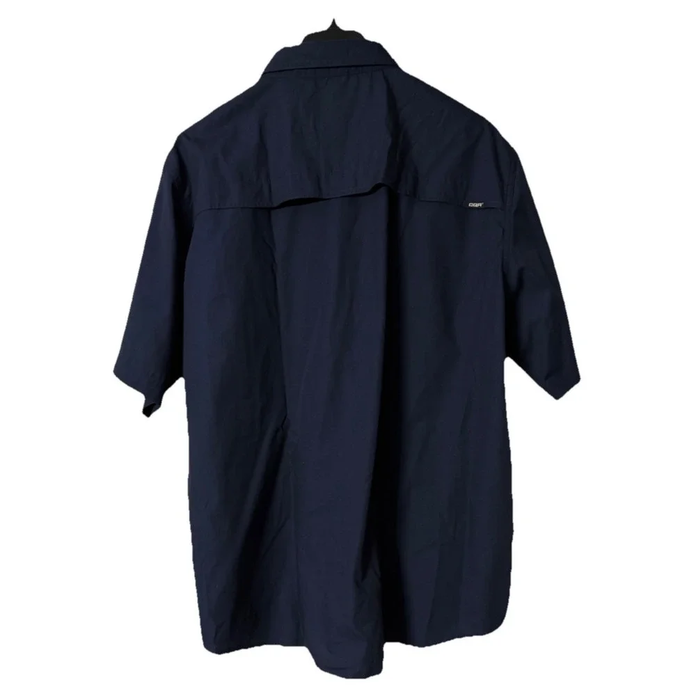 NWT CQR Gear Tactical Series Mens Short Sleeve Navy Blue Button Up Shirt 2XL
